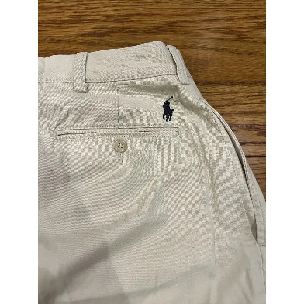 Polo‎ Ralph Lauren Ethan Pants Mens 36x34 Beige Chino Flat Front Classic Khakis
